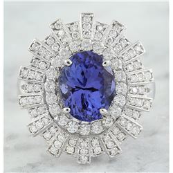 4.49 CTW Tanzanite 14K White Gold Diamond Ring