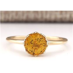 1.80 CTW Natural Yellow Sapphire Ring In 18K Yellow Gold