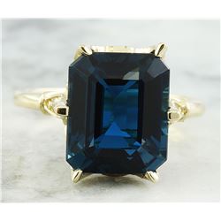 7.92 CTW Topaz 18K Yellow Gold Diamond Ring