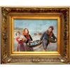 Image 1 : OIL ON BOARD:SCENE OF THREE KIDS WITHFRESH FISH#1083485