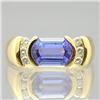 Image 1 : Modern Tanzanite & Diamond Set Ring #1093712