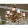 Image 1 : Bronze Crystal Chandelier with Faux Alabaster #1094025