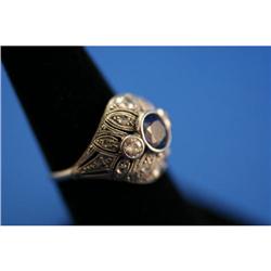 Antique French Art Deco Platinum Sapphire and #1094335