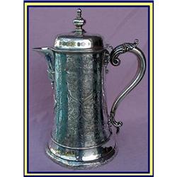 WINE JUG FLAGON 1850 STERLING SILVER R HENNEL #1094499