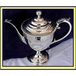 GEORGIAN SILVER COFFEE POT URQUHART HART 1805 #1094506
