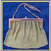 Image 1 : 9K GOLD MESH EVENING BAG PURSE VINTAGE MINT #1094518