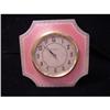 English Pink Guilloche Enamel Sterling Clock #1107313