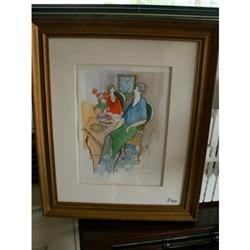 Tarkay Signed Water Color c:1994 Framed #1115458