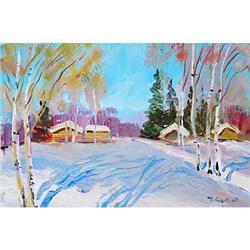 "March. Shadows" oil in impressionism #1115526