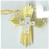 Image 1 : Modern 14k Yellow Gold & Diamond Cross #1115611