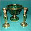 Image 1 : Moser 3 pc. Compote  & Candles Set #1115812