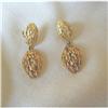 1960's HEAVY 18K Y GOLD PENDANT EARRINGS #1115898