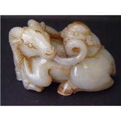 Chinese carved jade Ram #1116058