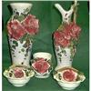 Image 1 : 5 Piece Ceramic Hand Painted Flowered Set #1141951