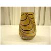 Image 1 : Art Glass Gold Iridescent Vase With Dark Loops #1142174
