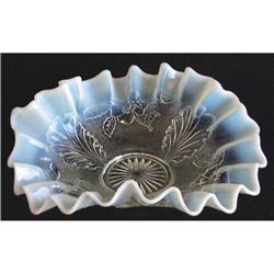Northwood Opalescent Glass Blossoms Palm Bowl #1142522