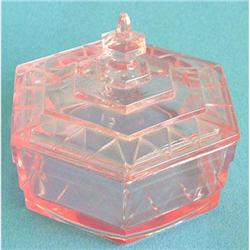 Tiffin Pink Depression Glass Art Deco Powder #1142543