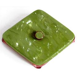 Pink Cambridge Glass Celluloid Make-Up Compact #1142620