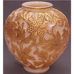 Consolidated Glass Gold Pine Cone Vase #1142631