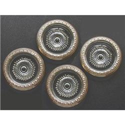 Watrous Sterling Silver And Glass Coaster Set  #1142682