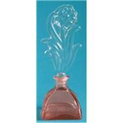 Pink Pressed Glass Floral Top Perfume Bottle 2 #1142699