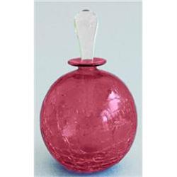 Cranberry Crackle Art Glass Perfume Bottle #1142707