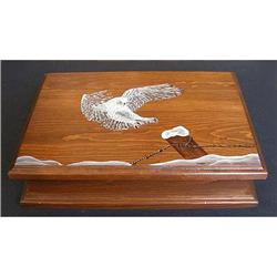 WoodenJ ewelry Box with Painted Owl #1142721