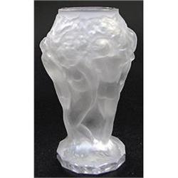 Six Dancing Nymphs Satin Art Glass Vase #1142727