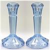 Image 1 : Blue Depression Glass Candlesticks #1142756