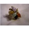 Image 1 : Vintage 14 kt Gold Jade Carnelian Ring-size 4.5#1143076