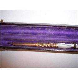 Antique Gold & Pearl? Pen in Original Case #1143079