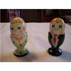 Pair of Egg Cups with Salt and Pepper #1143130