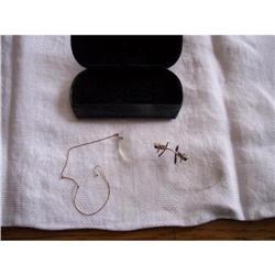 Antique Gold Eyeglasses with Ear Chain #1143131