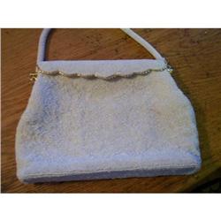 Heavy White Beaded Purse #1143141