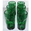 Image 1 : 6 PILGRIM DARK GREEN CRACKLE PINCH TUMBLERS #1143223