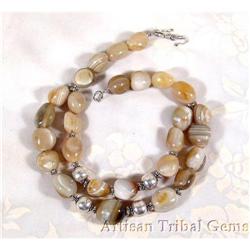 Fancy Agate Gemstone Sterling Necklace~244 #1143232