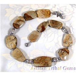 Huge Picture Agate Sterling Silver Necklace~118#1143244