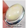 Image 1 : Ultra Modern WHITE Baltic Amber Sterling Ring #1143285