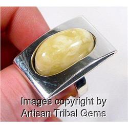 Genuine BALTIC Amber Ring UNIQUELY Different #1143287