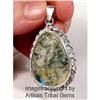 Image 1 : Alluring Blue Green Amber Sterling Pendant #1143297