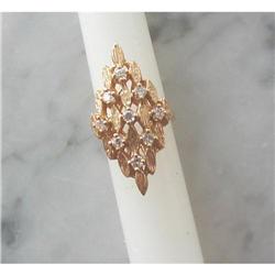 VINTAGE 60's COCKTAIL RING~14K/DIAMONDS #1144029