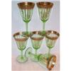 Image 1 : Six Tiffin Green and Gold Trim Goblets #1144335