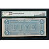 Image 2 : 1864 $5 Confederate States of America Note PMG 63EPQ