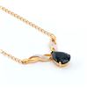 Image 2 : Plated 18KT Yellow Gold 6.05ct Black Sapphire and Diamond Pendant with Chain