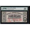 Image 1 : 1863 $10 Raleigh NC Obsolete Note PMG 68EPQ