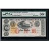 Image 1 : 1800's $1 Charleston Rail Road Note PMG 66EPQ