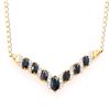 Image 1 : Plated 18KT Yellow Gold 2.67ctw Black Sapphire and Diamond Pendant with Chain