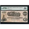 Image 1 : 1862-63 $100 Confederate States of America Note PMG 50