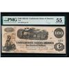 Image 1 : 1862-63 $100 Confederate States of America Note PMG 55