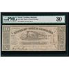 Image 1 : 1862 $10 Raleigh NC Obsolete Note PMG 30